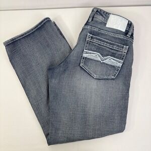 Helix Mens Loose Straight Leg Jeans  Distressed Y2K Skater Denim 30x30 (30x28)